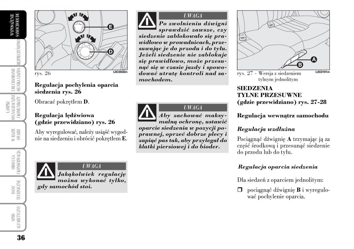 Lancia Ypsilon I 1 instrukcja obslugi / page 38