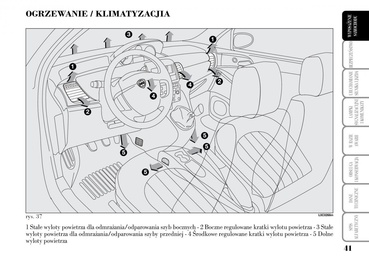 Lancia Ypsilon I 1 instrukcja obslugi / page 43