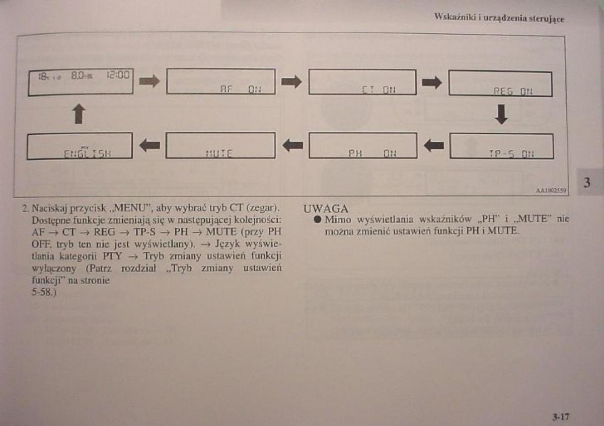 Mitsubishi Colt VI 6 Z30 instrukcja obslugi / page 129