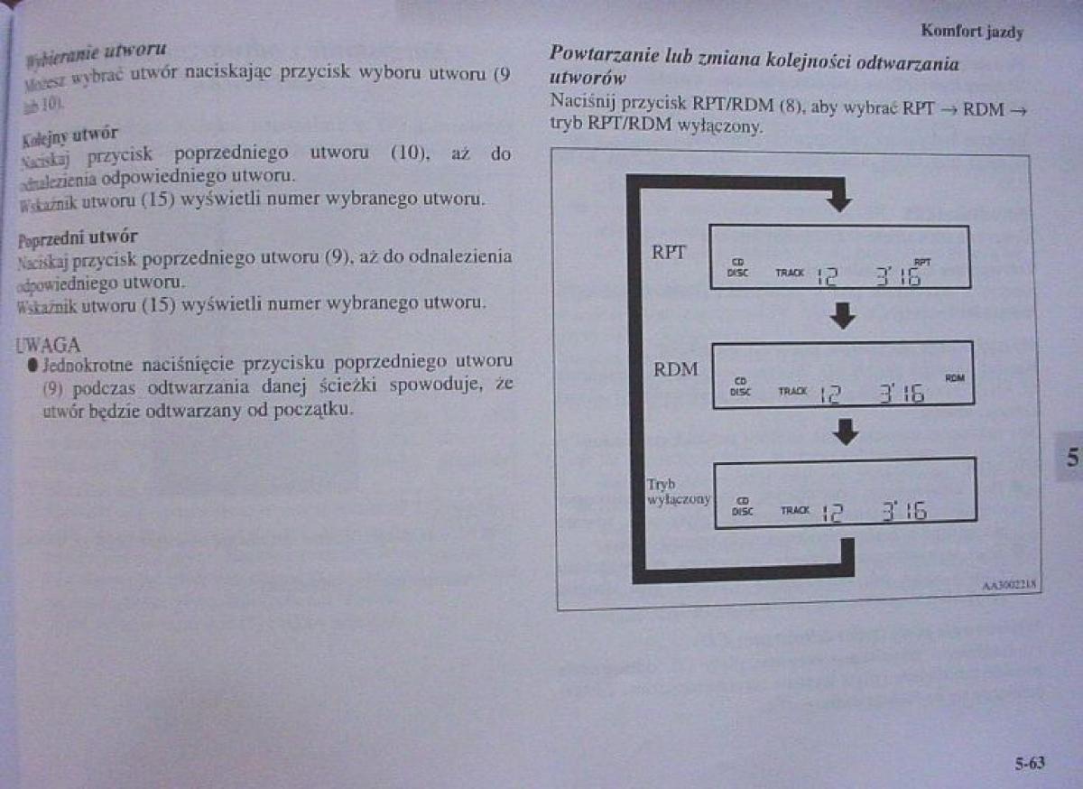 Mitsubishi Colt VI 6 Z30 instrukcja obslugi / page 266