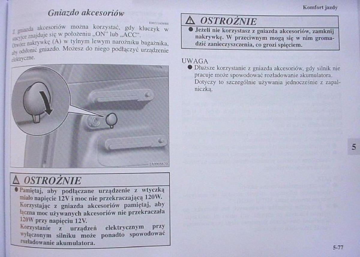 Mitsubishi Colt VI 6 Z30 instrukcja obslugi / page 281