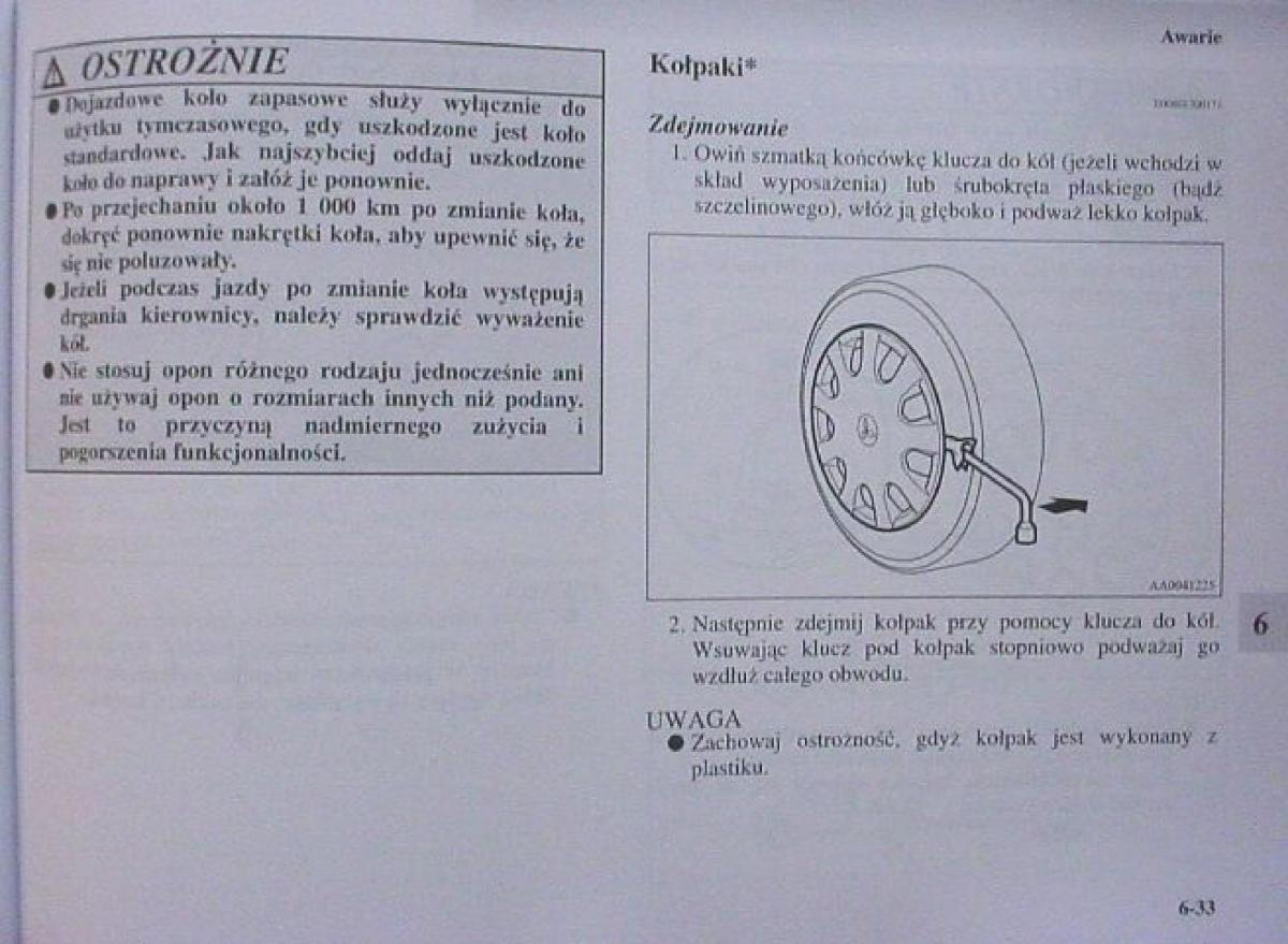 Mitsubishi Colt VI 6 Z30 instrukcja obslugi / page 327