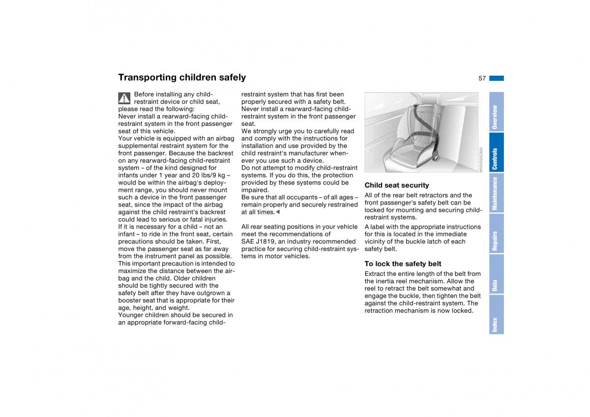 BMW M3 E46 owners manual / page 57