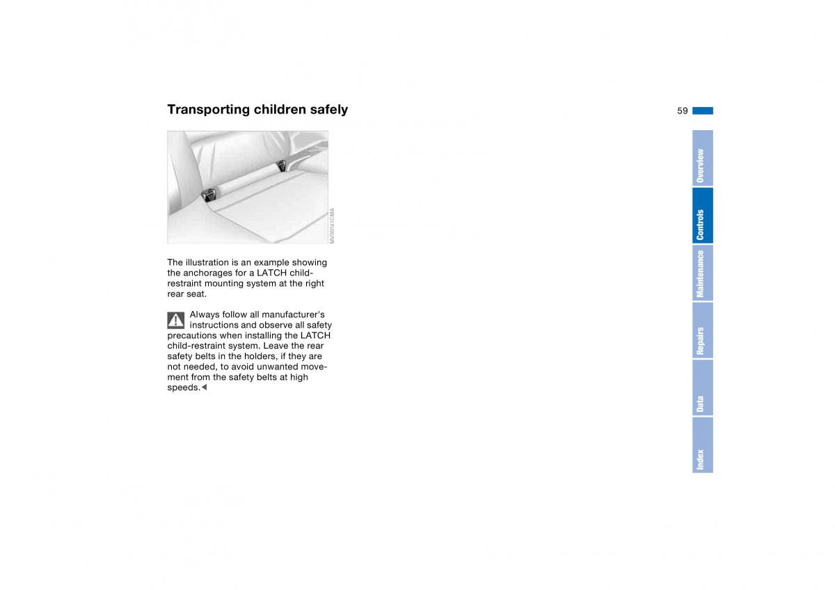 BMW M3 E46 owners manual / page 59