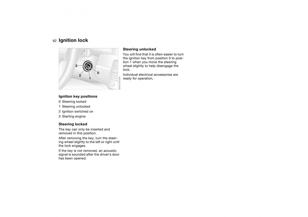 BMW M3 E46 owners manual / page 62