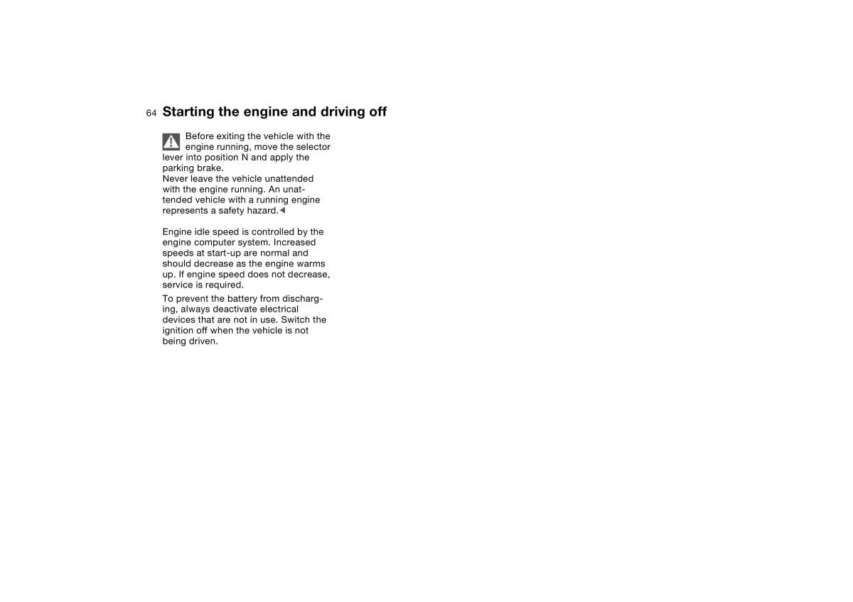 BMW M3 E46 owners manual / page 64