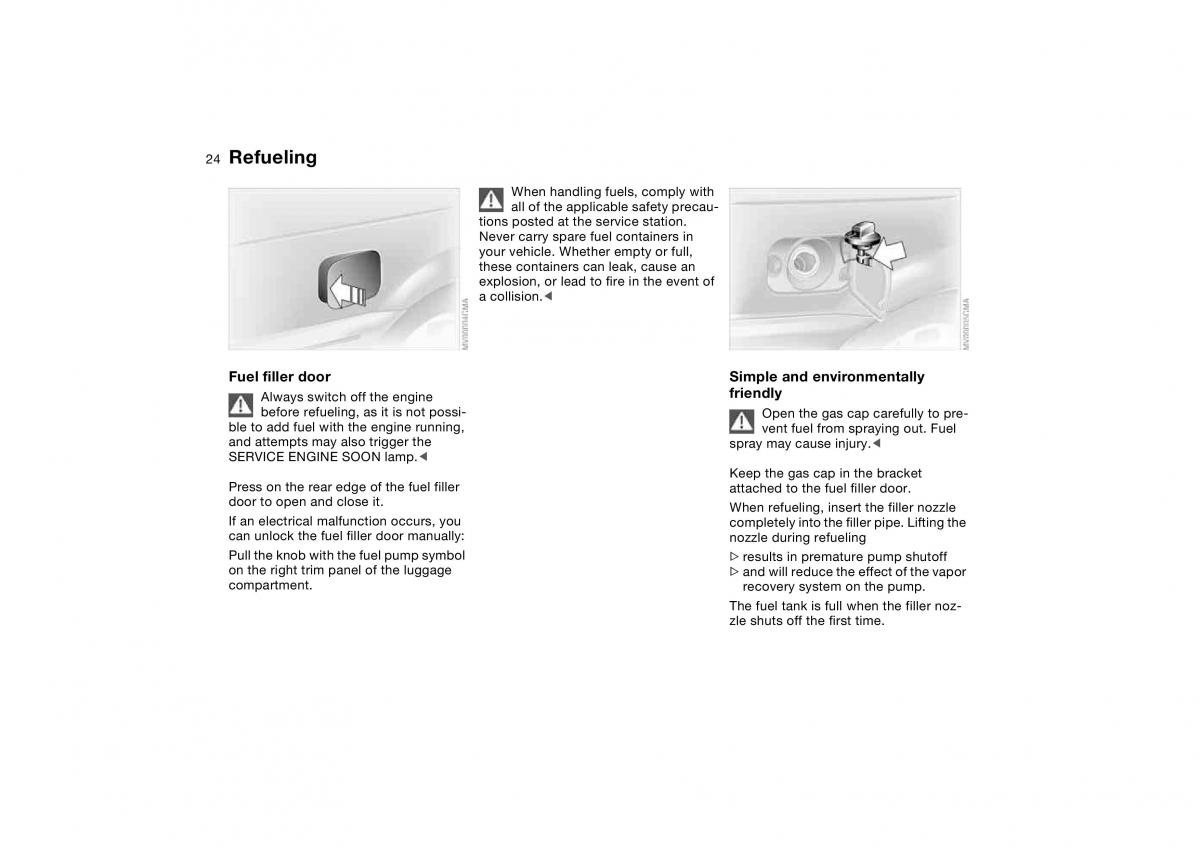 manual BMW M3 E46 BMW M3 E46 owners manual / page 24