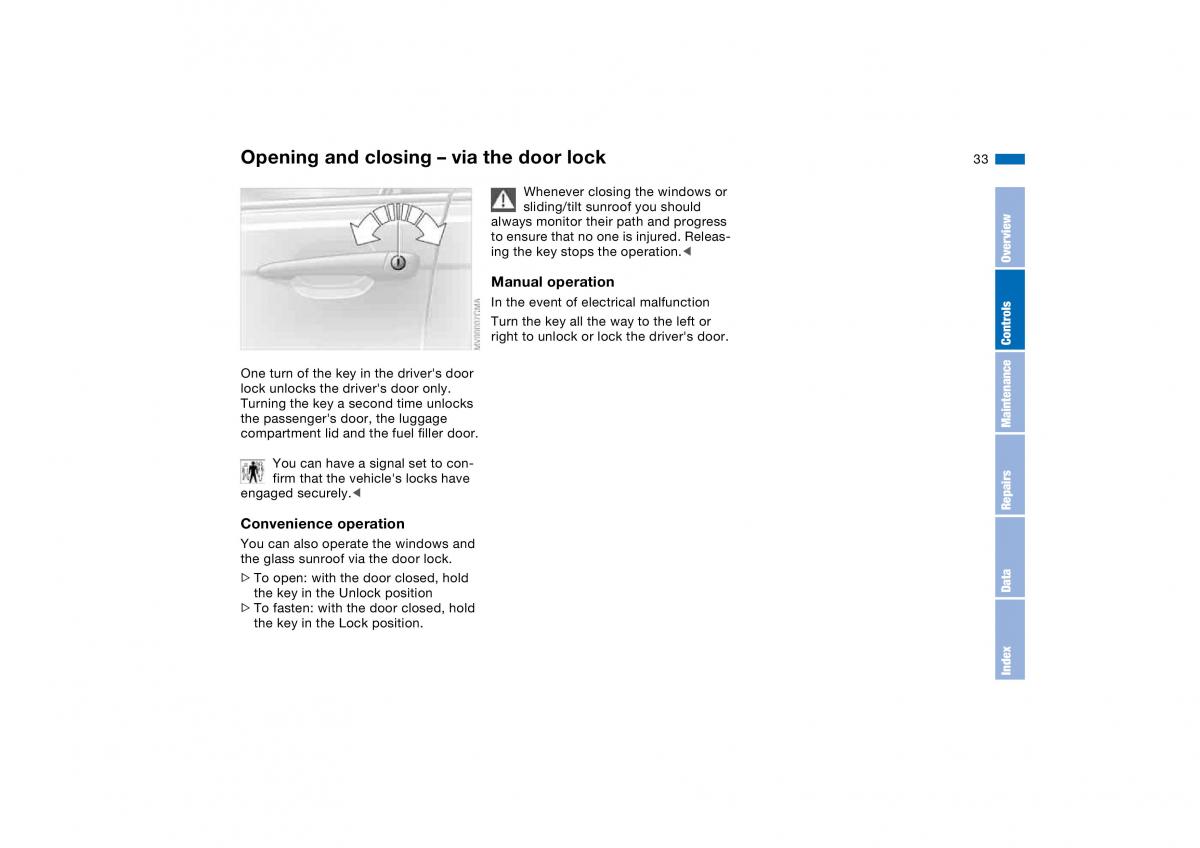 BMW M3 E46 owners manual / page 33