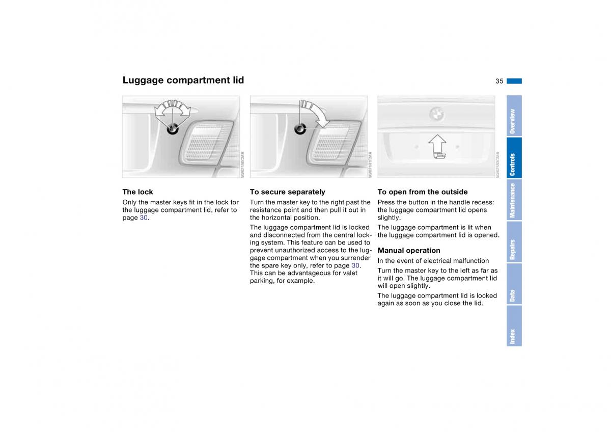 BMW M3 E46 owners manual / page 35