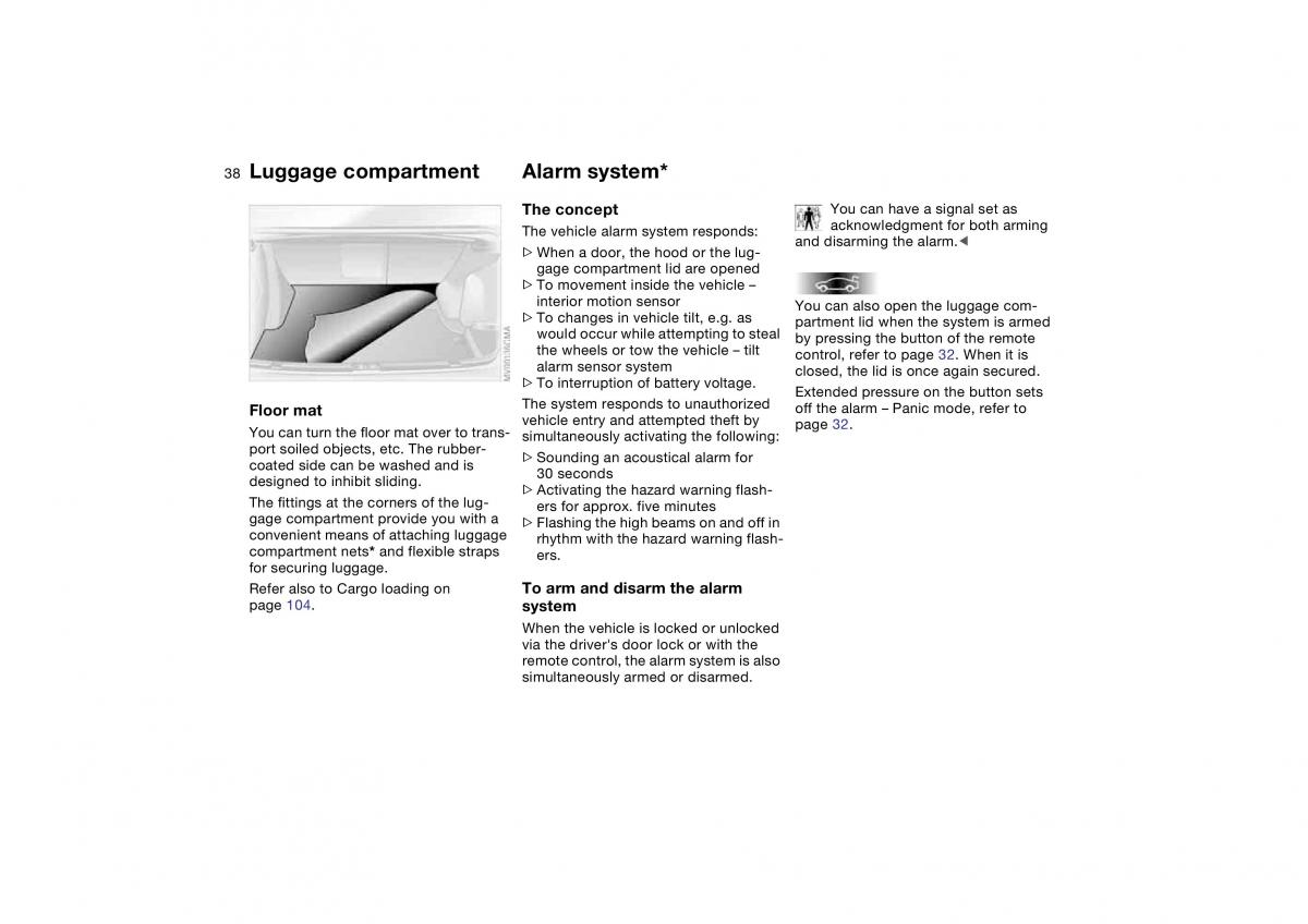 BMW M3 E46 owners manual / page 38