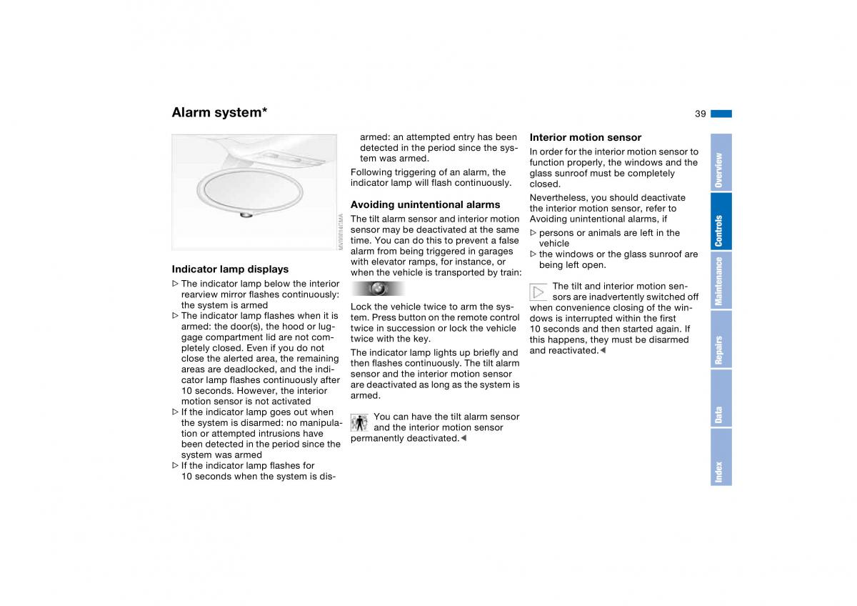 BMW M3 E46 owners manual / page 39