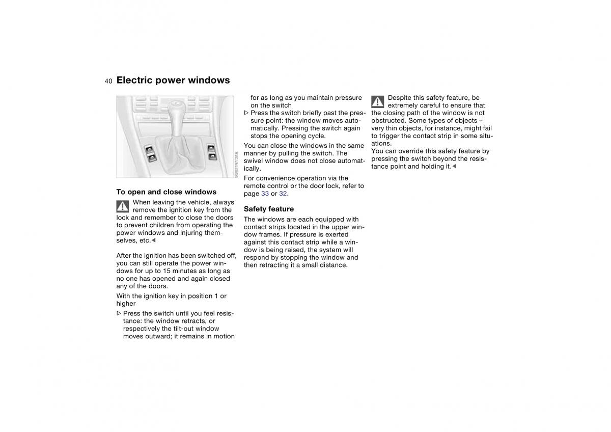 BMW M3 E46 owners manual / page 40