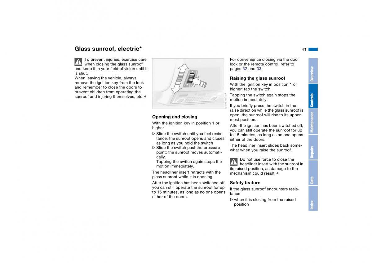 BMW M3 E46 owners manual / page 41