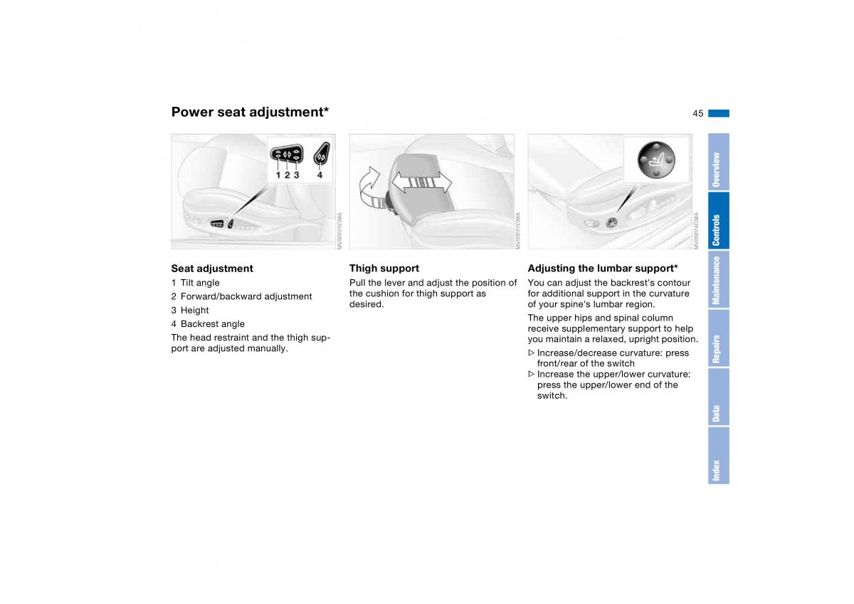 BMW M3 E46 owners manual / page 45