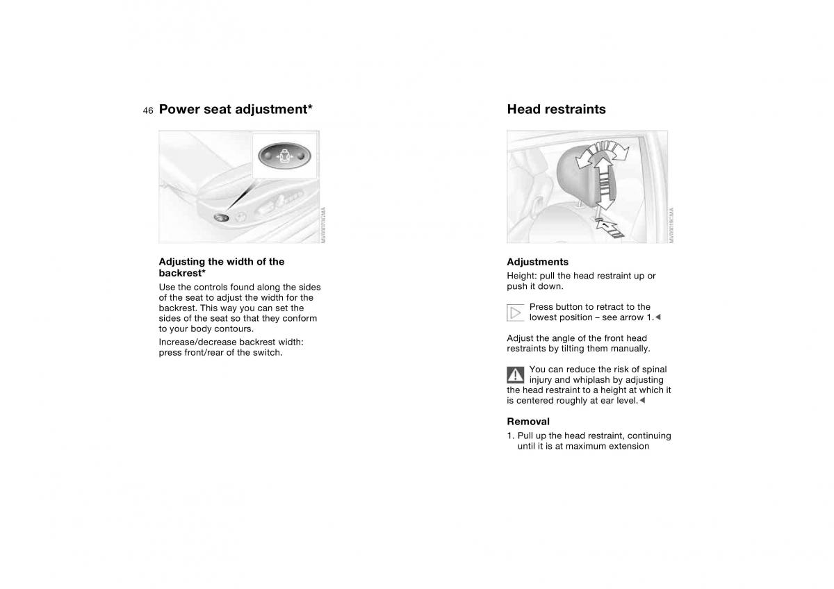 BMW M3 E46 owners manual / page 46