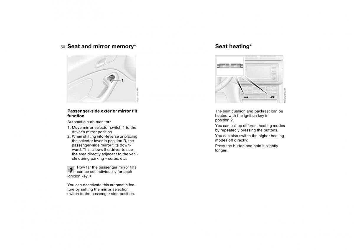 manual BMW M3 E46 BMW M3 E46 owners manual / page 50