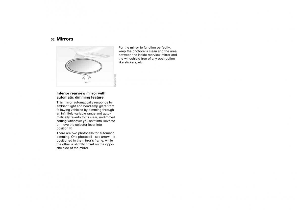 BMW M3 E46 owners manual / page 52