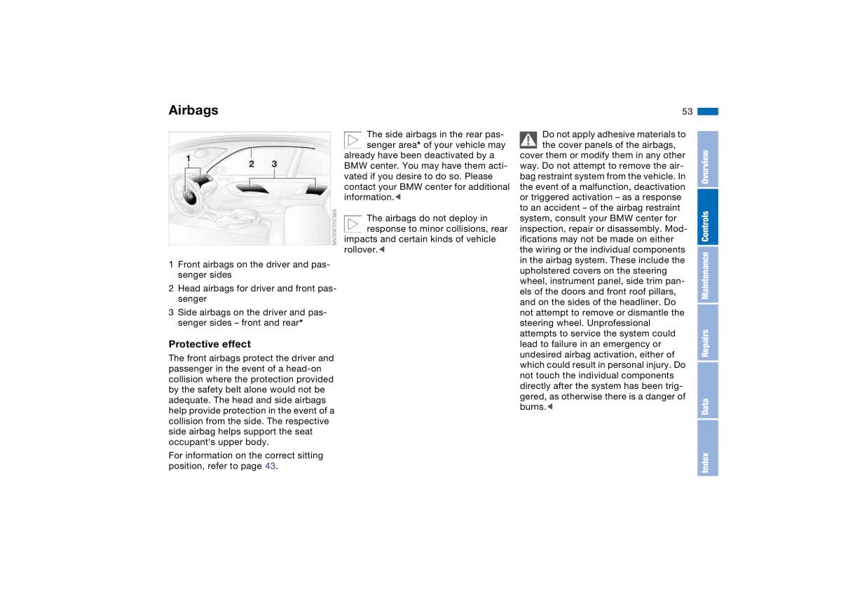 BMW M3 E46 owners manual / page 53