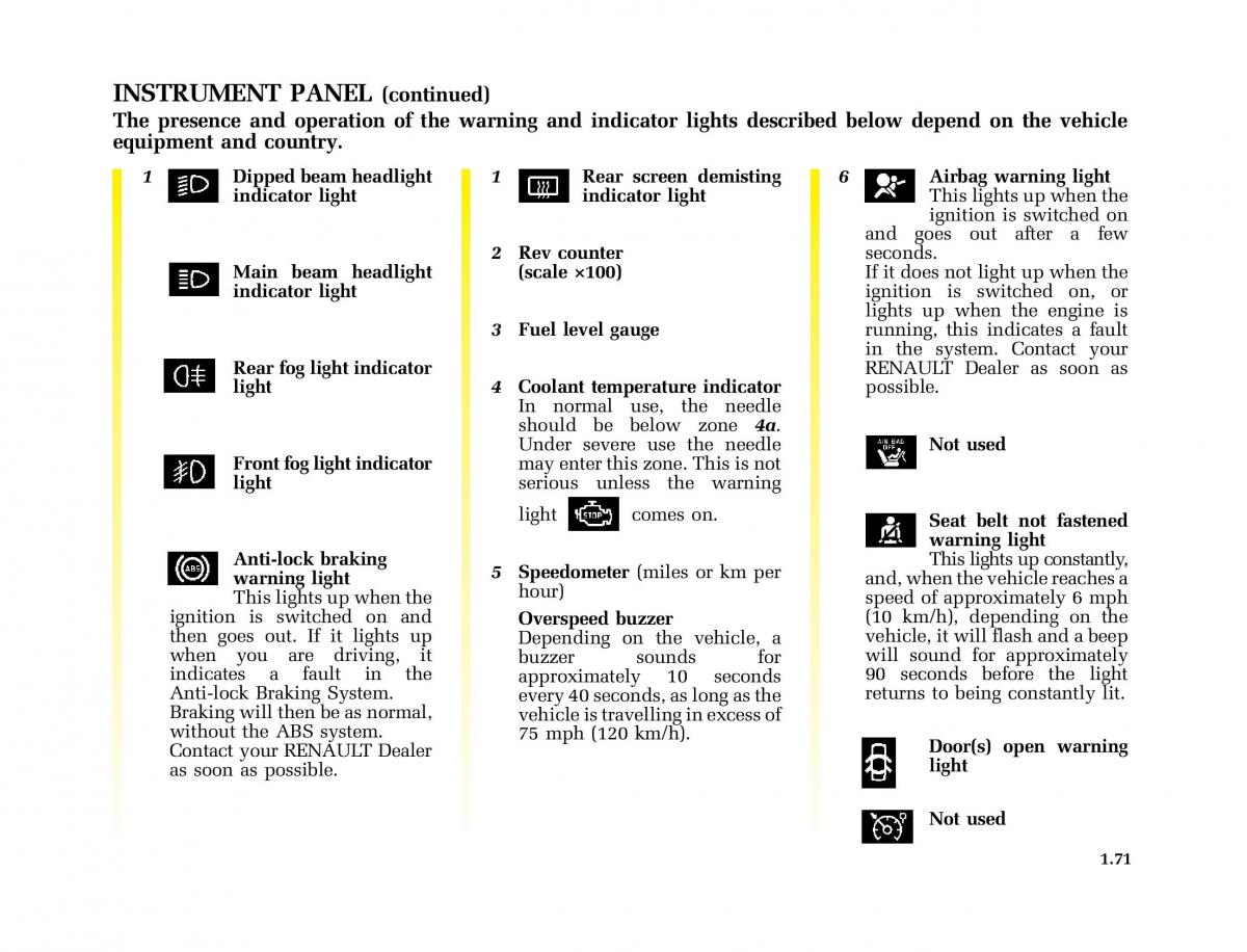 Renault Kangoo I 1 Nissan Kubistar Foton View M owners manual / page 76