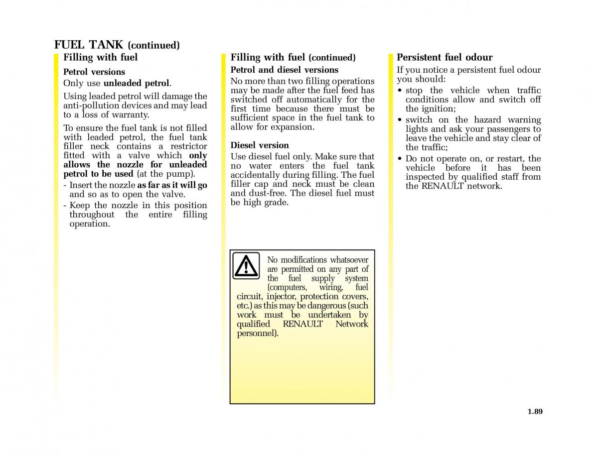 Renault Kangoo I 1 Nissan Kubistar Foton View M owners manual / page 94