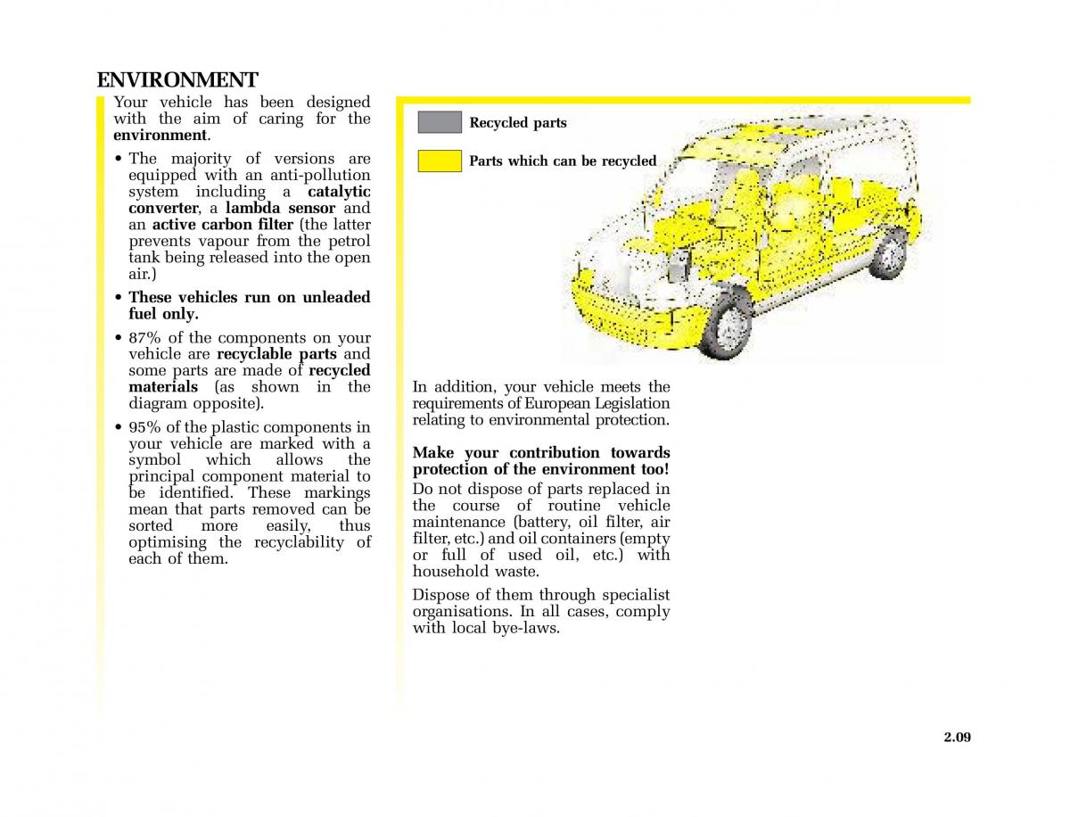 Renault Kangoo I 1 Nissan Kubistar Foton View M owners manual / page 104