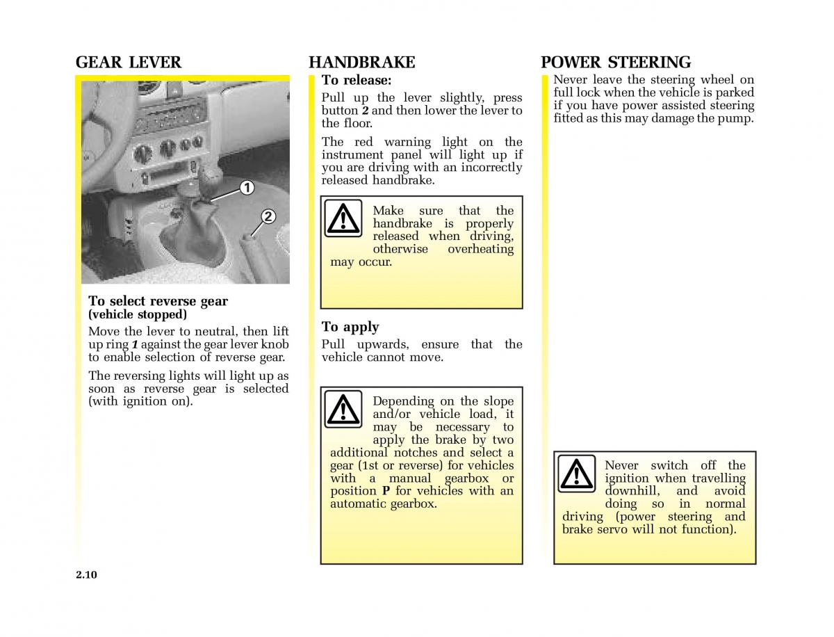 Renault Kangoo I 1 Nissan Kubistar Foton View M owners manual / page 105