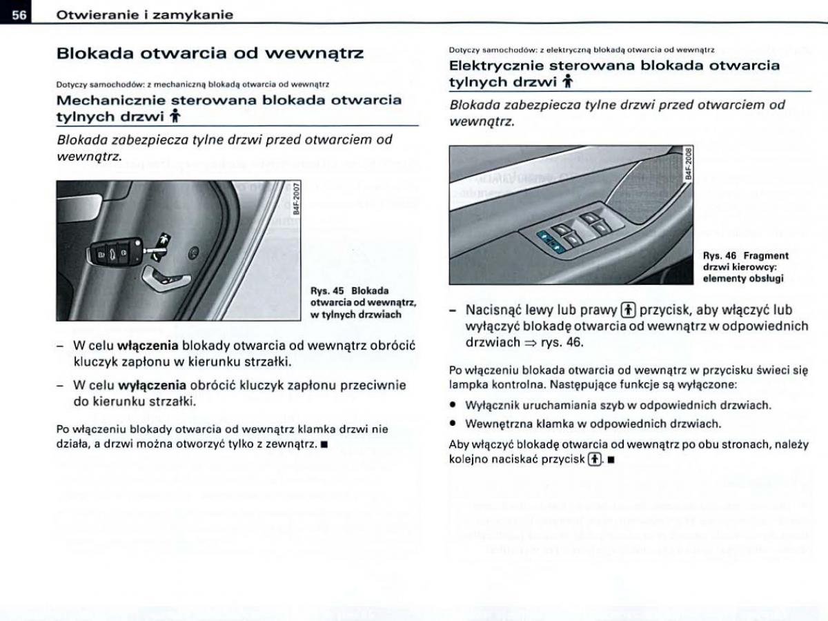 Audi A6 C6 instrukcja obslugi / page 56