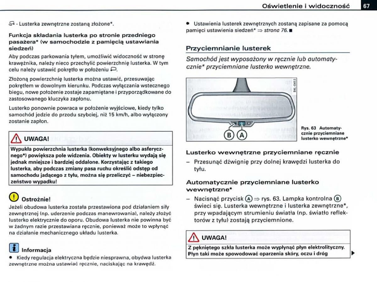 manual Audi A6 Audi A6 C6 instrukcja / page 67