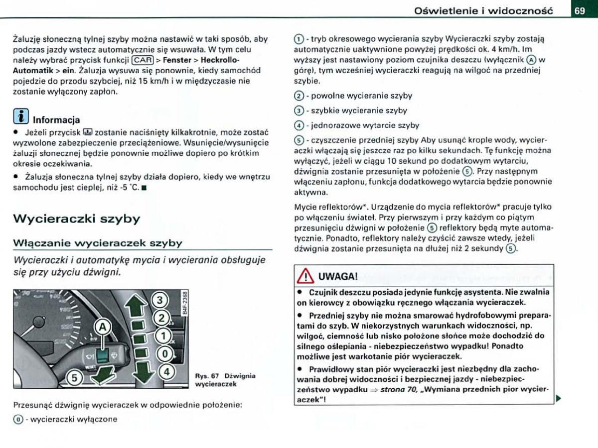 manual Audi A6 Audi A6 C6 instrukcja / page 69