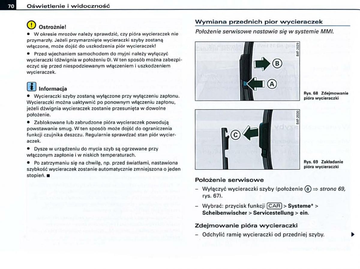 manual Audi A6 Audi A6 C6 instrukcja / page 70