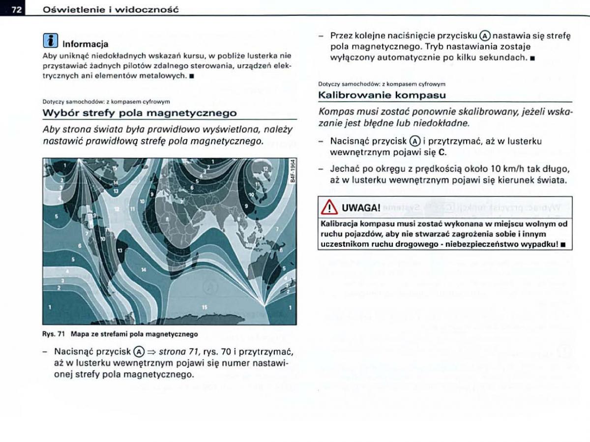 manual Audi A6 Audi A6 C6 instrukcja / page 72