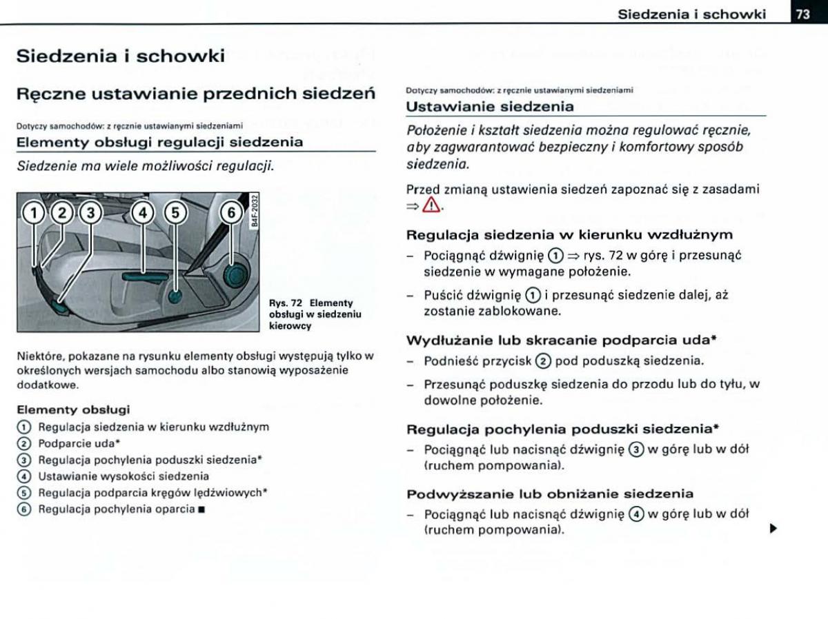 manual Audi A6 Audi A6 C6 instrukcja / page 73