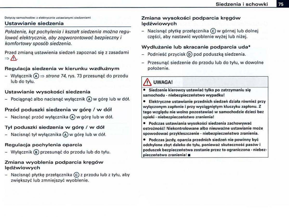 manual Audi A6 Audi A6 C6 instrukcja / page 75