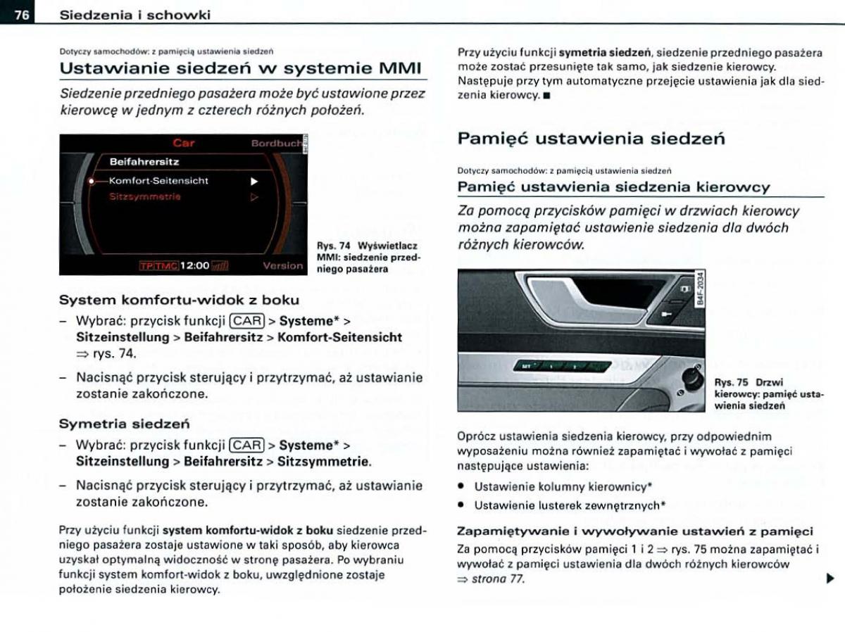 manual Audi A6 Audi A6 C6 instrukcja / page 76