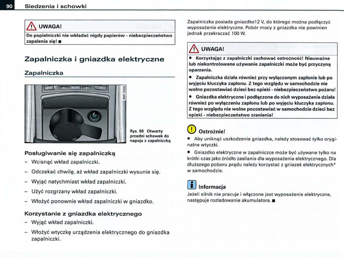 manual Audi A6 Audi A6 C6 instrukcja / page 90