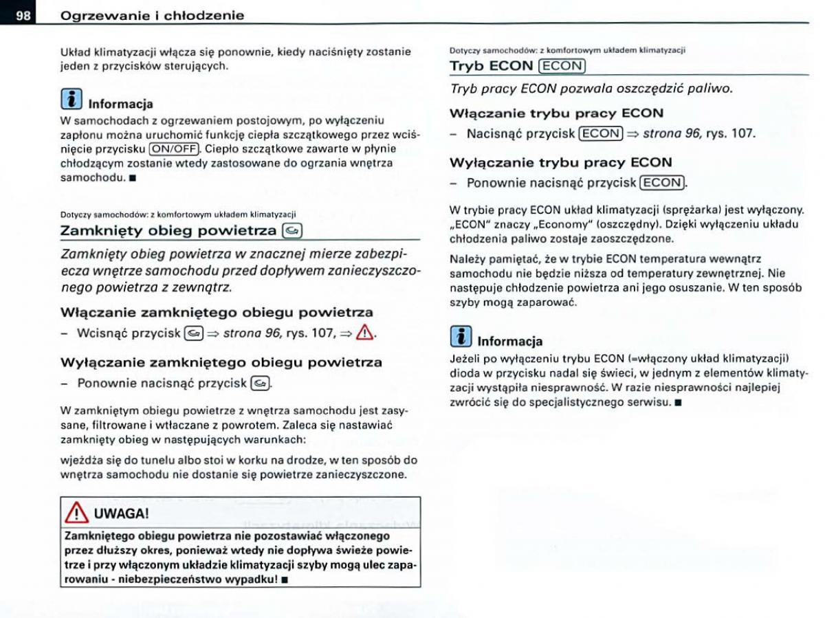 manual Audi A6 Audi A6 C6 instrukcja / page 98