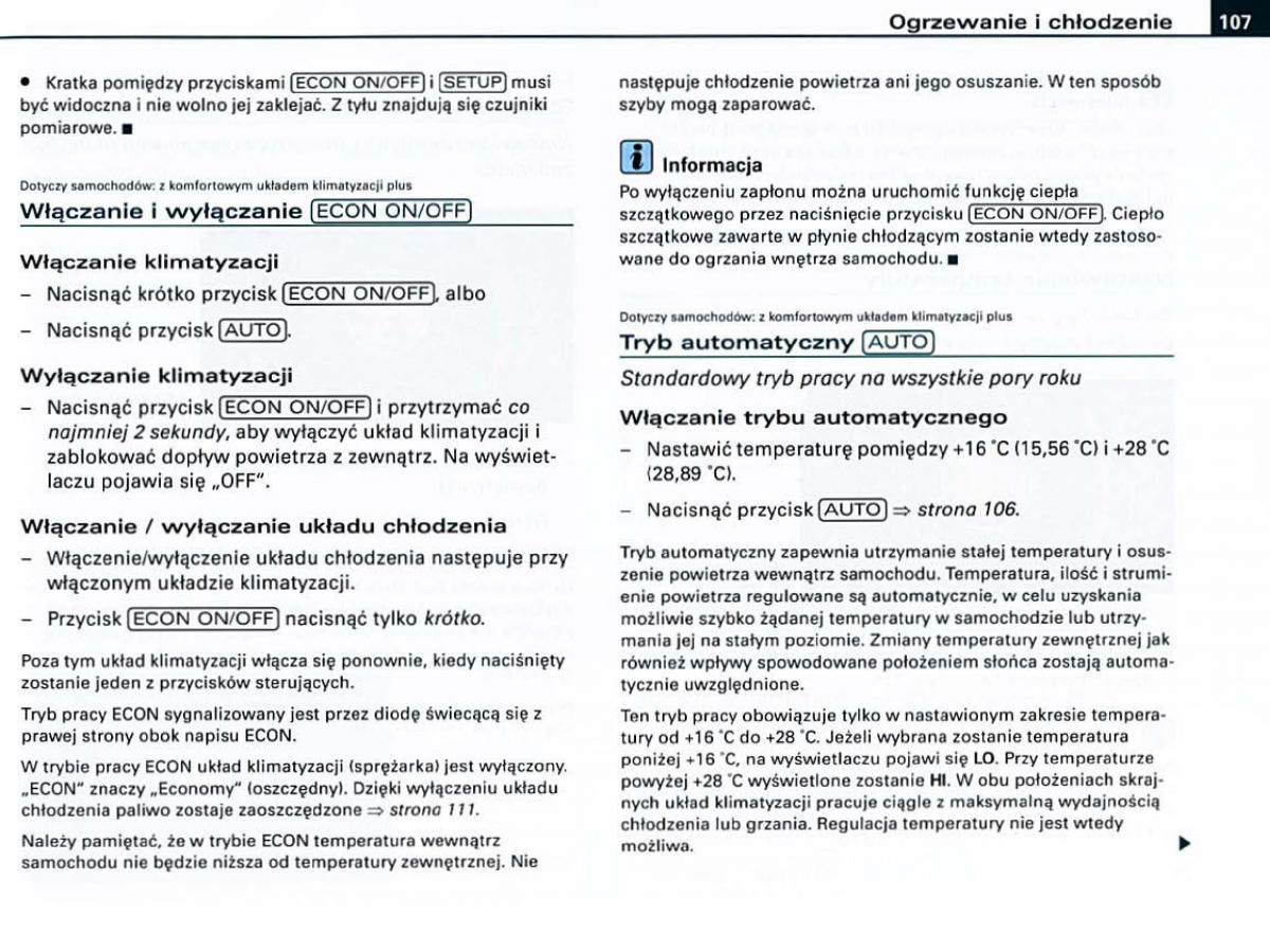 manual Audi A6 Audi A6 C6 instrukcja / page 107