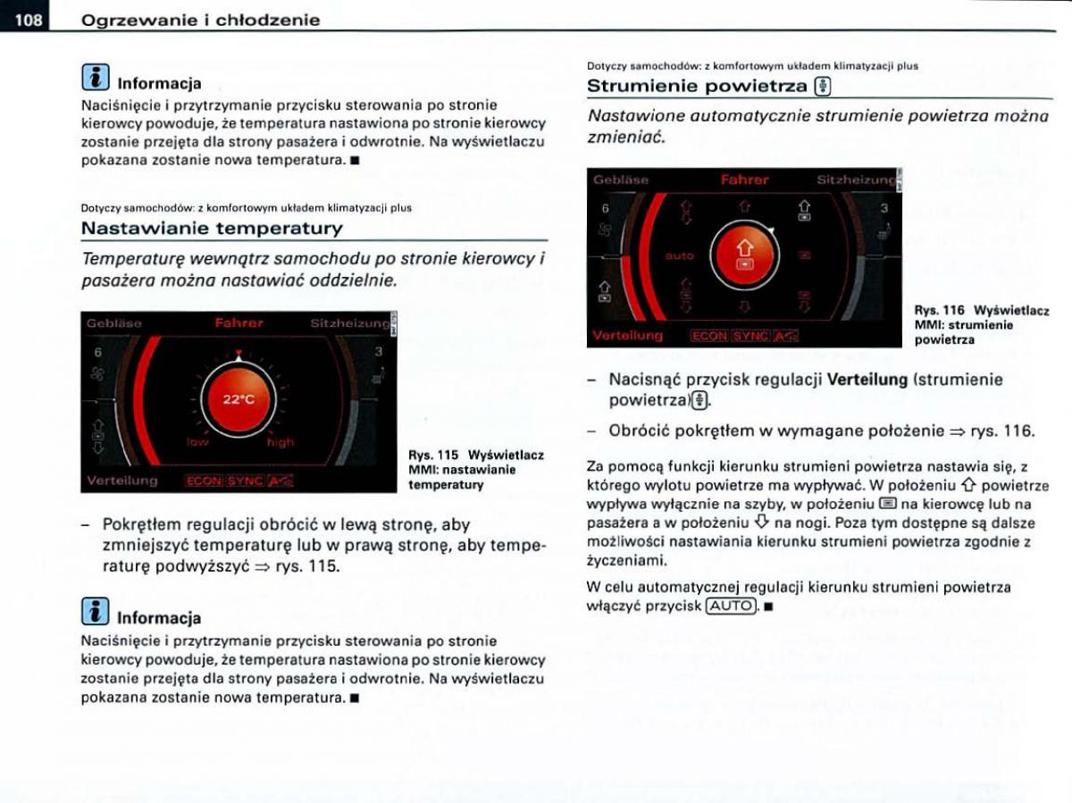 Audi A6 C6 instrukcja obslugi / page 108