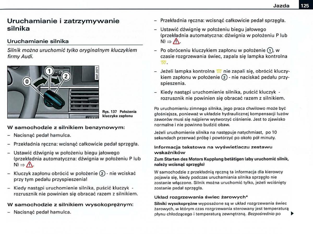 manual Audi A6 Audi A6 C6 instrukcja / page 125