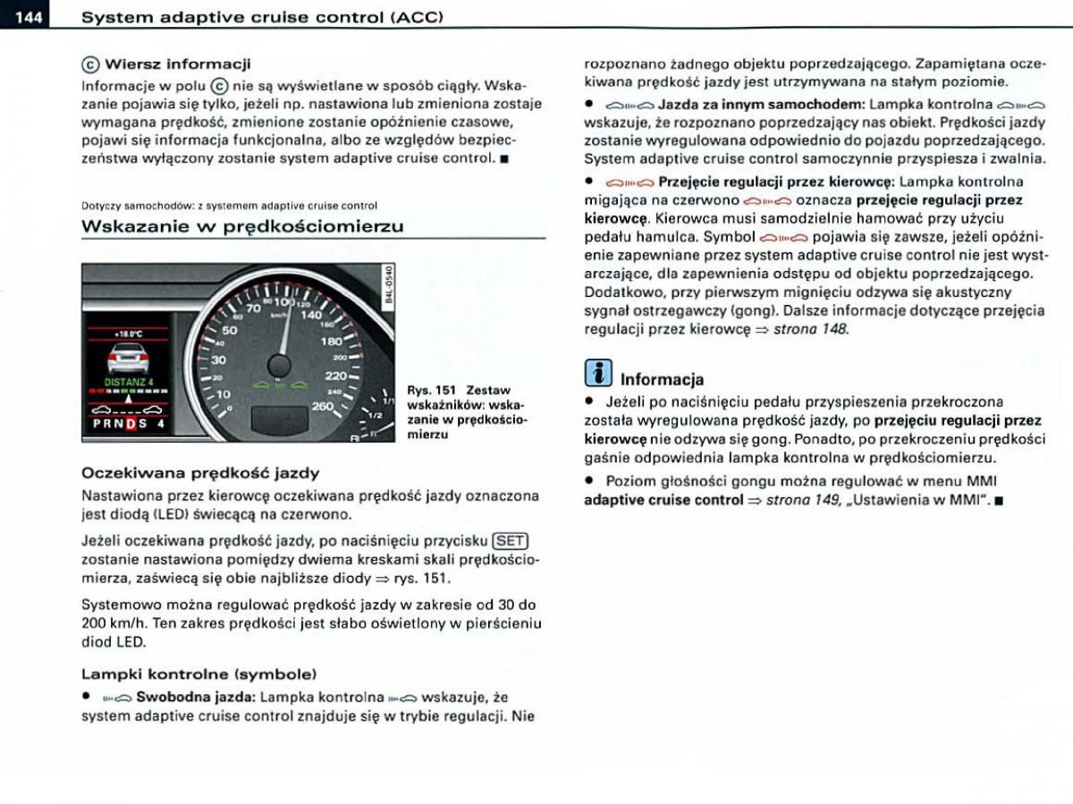 manual Audi A6 Audi A6 C6 instrukcja / page 144