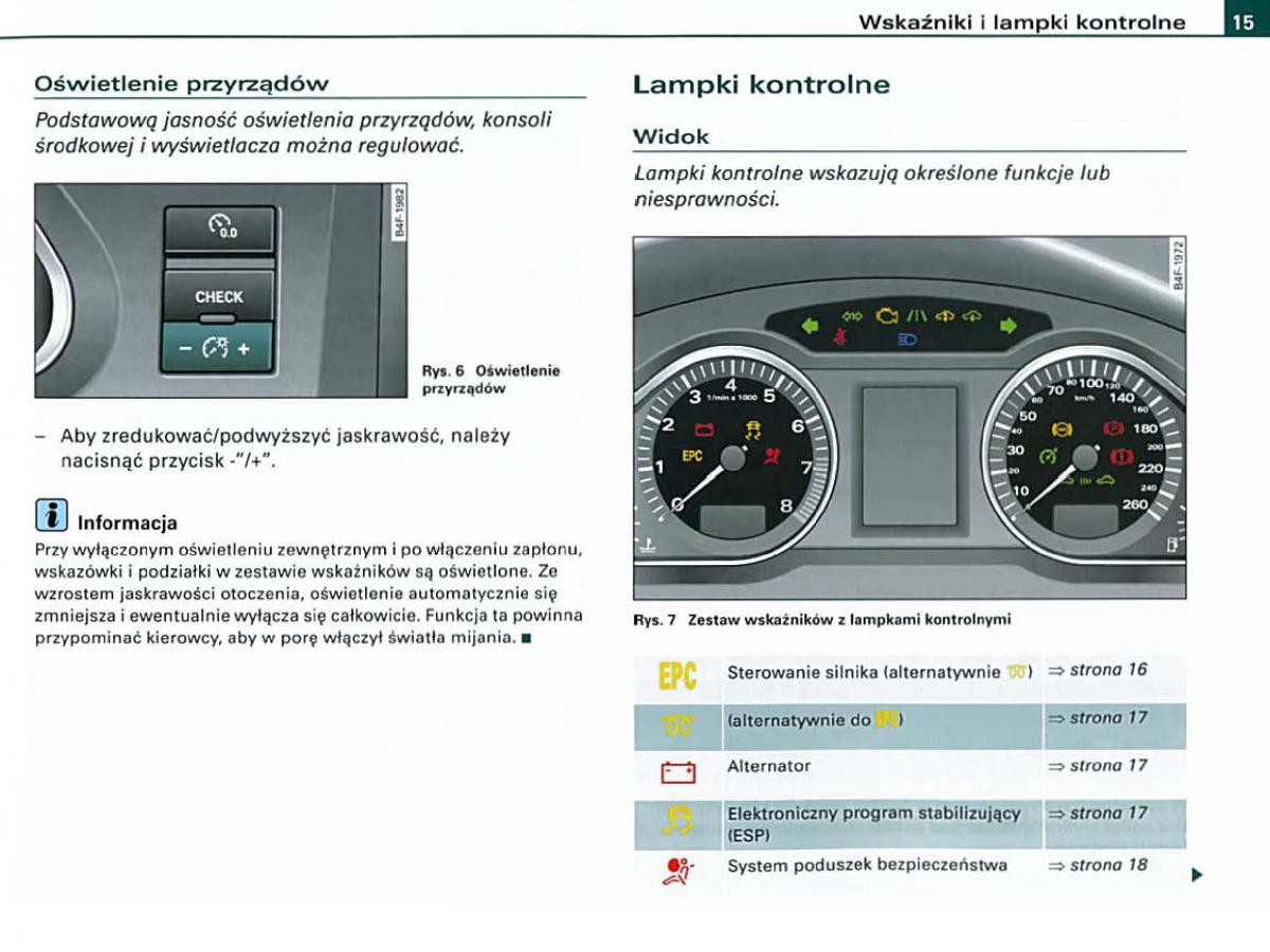 Audi A6 C6 instrukcja obslugi / page 15