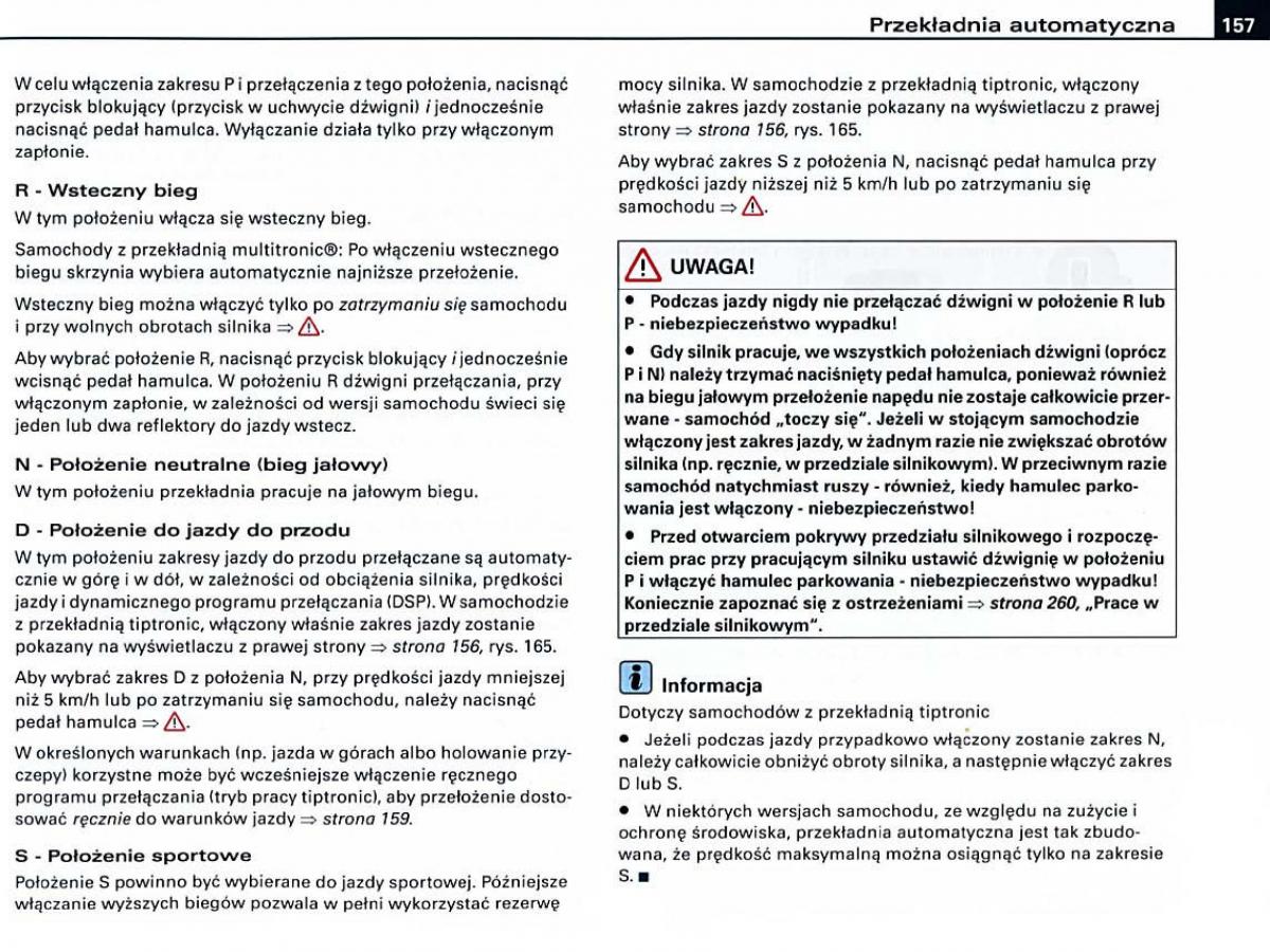 manual Audi A6 Audi A6 C6 instrukcja / page 157