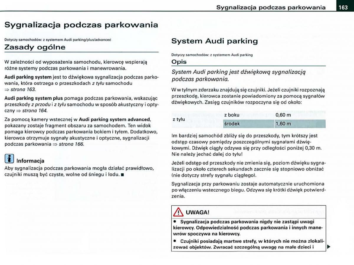 manual Audi A6 Audi A6 C6 instrukcja / page 163