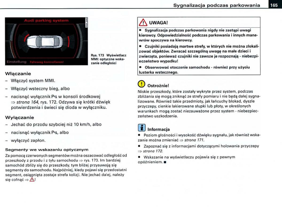 Audi A6 C6 instrukcja obslugi / page 165