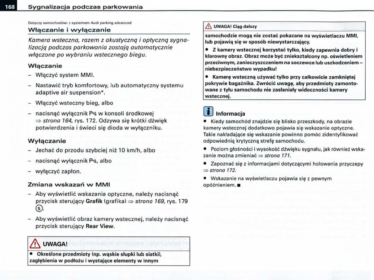 manual Audi A6 Audi A6 C6 instrukcja / page 168