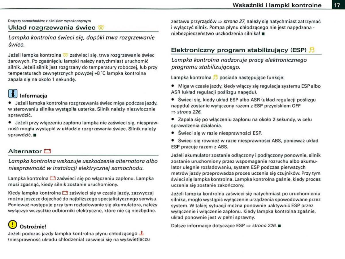 Audi A6 C6 instrukcja obslugi / page 17