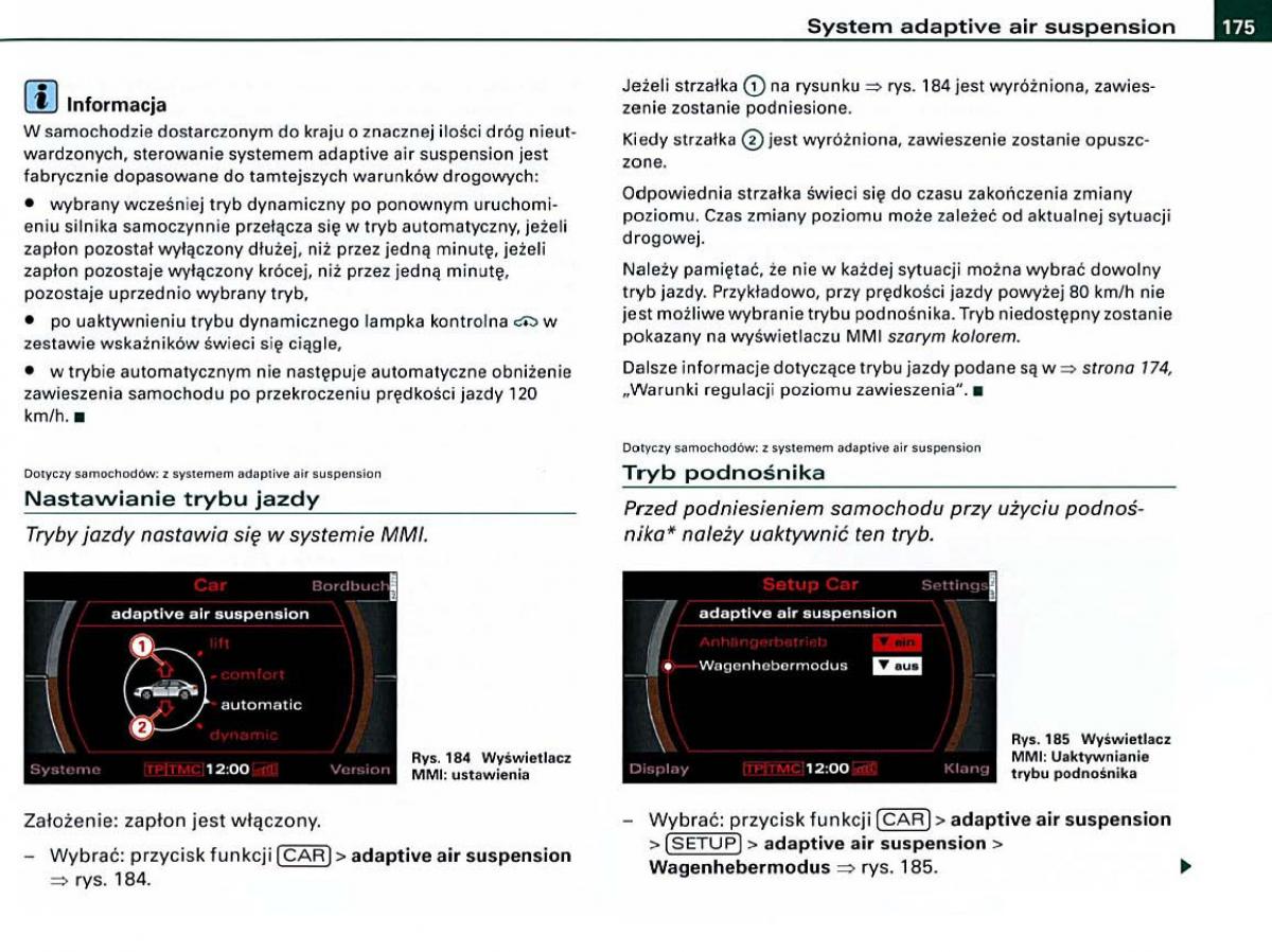 Audi A6 C6 instrukcja obslugi / page 175