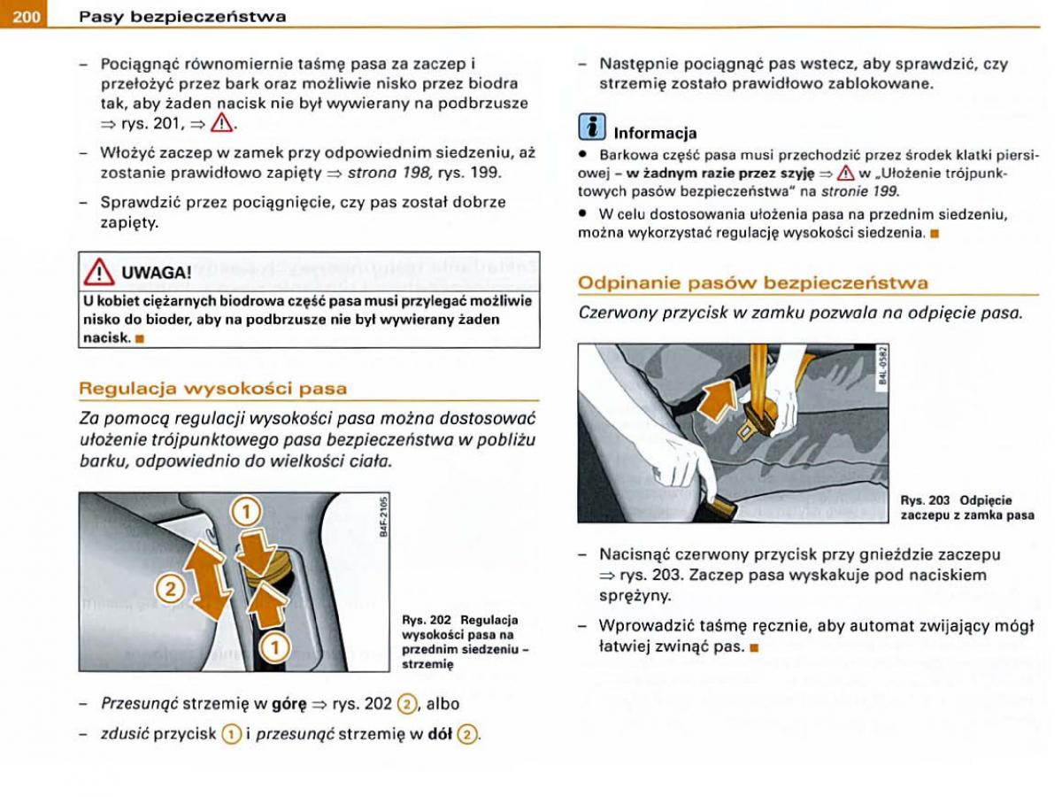 Audi A6 C6 instrukcja obslugi / page 198