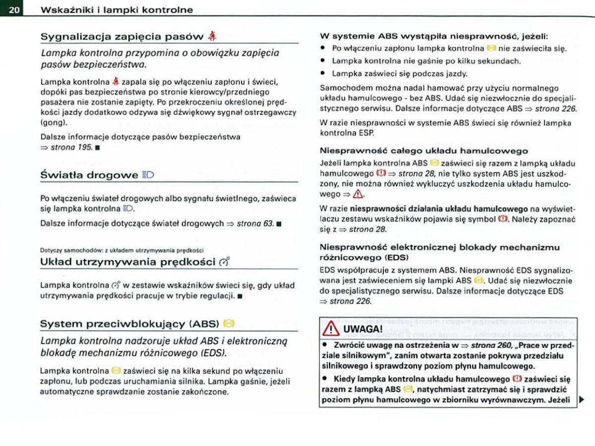 Audi A6 C6 instrukcja obslugi / page 20