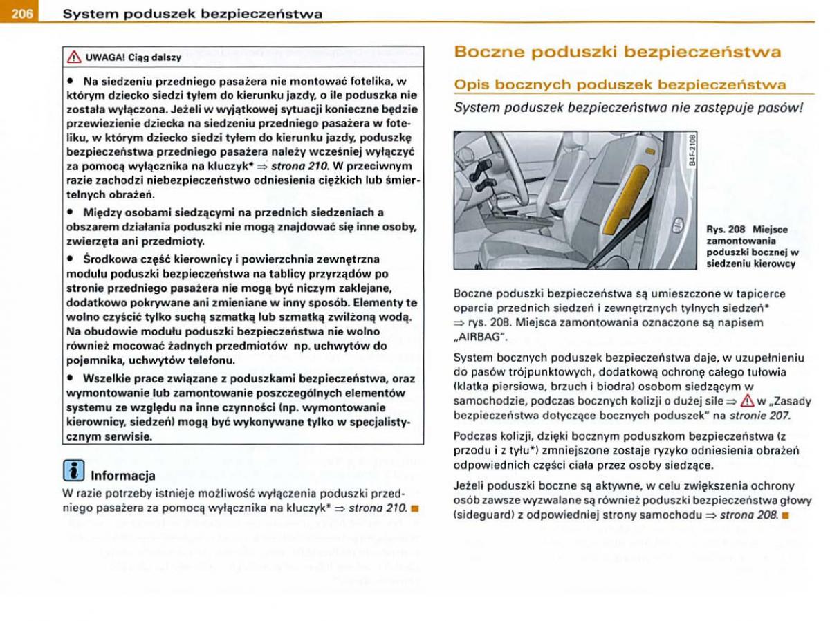 manual Audi A6 Audi A6 C6 instrukcja / page 204